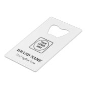 Benutzerdefiniertes Logo- & Slogan-Business-Kredit Geldbeutel Flaschenöffner (Vorderseite Schrägansicht)