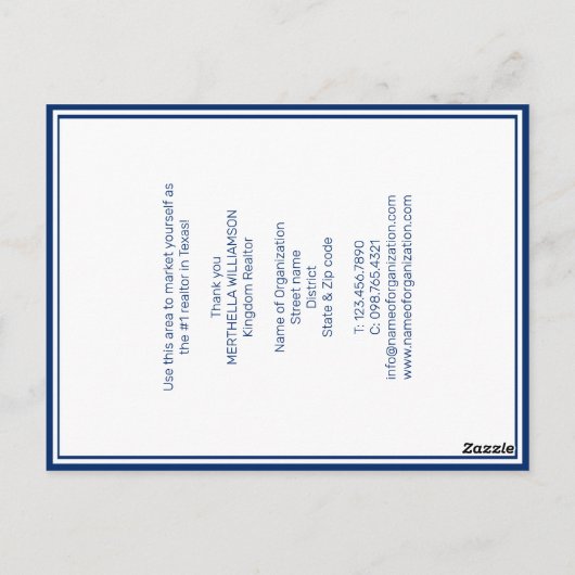 Benutzerdefiniertes Logo TEXAS Real Anwesen Realto Postkarte (Rückseite)