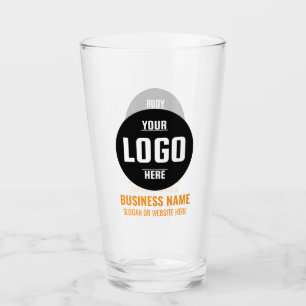 Benutzerdefiniertes Logo & Text 16oz Orange Person Glas