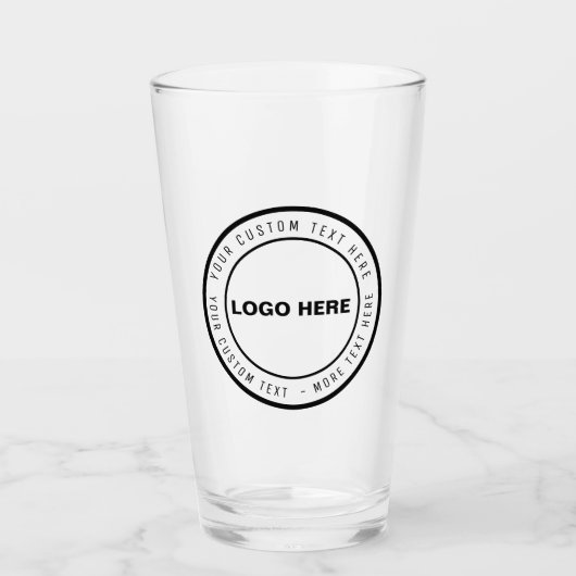 Benutzerdefiniertes Logo & Text Bierglas | Persona Glas (Vorderseite)