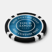 Benutzerdefiniertes Logo & Text Blau Metall Geschä Pokerchips (Einzeln)