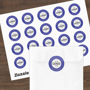 Benutzerdefiniertes Logo / Text Blue Round Sticksh Runder Aufkleber