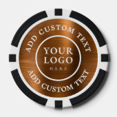 Benutzerdefiniertes Logo & Text Bronze Business Ca Pokerchips (Vorderseite)
