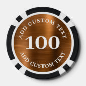 Benutzerdefiniertes Logo & Text Bronze Business Ca Pokerchips (Rückseite)