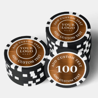 Benutzerdefiniertes Logo & Text Bronze Business Ca Pokerchips