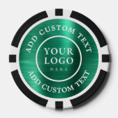 Benutzerdefiniertes Logo & Text Grünes Business Ca Pokerchips (Vorderseite)