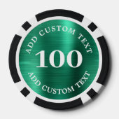 Benutzerdefiniertes Logo & Text Grünes Business Ca Pokerchips (Rückseite)
