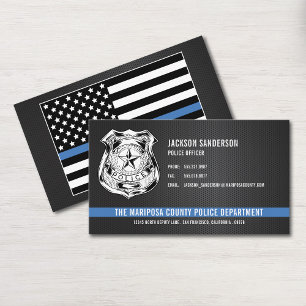 Benutzerdefiniertes Logo 'Thin Blue Line' der Poli Visitenkarte