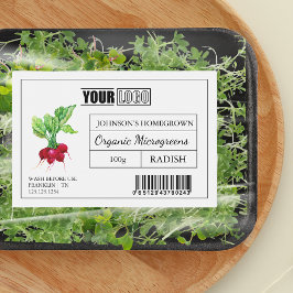 Benutzerdefiniertes Logo und Barcode Radish Microg Lebensmitteletikett