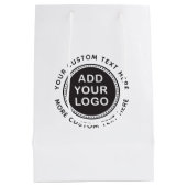 Benutzerdefiniertes Logo und Boutique einkaufen od Mittlere Geschenktüte (Rückseite)