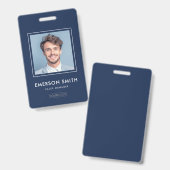 Benutzerdefiniertes Logo und dunkelblaue Foto der  Ausweis (Vorder- & Rückseite)