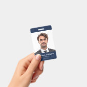 Benutzerdefiniertes Logo und dunkelblaue Foto der  Ausweis (Handheld)