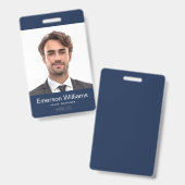 Benutzerdefiniertes Logo und dunkelblaue Foto der  Ausweis (Vorder- & Rückseite)