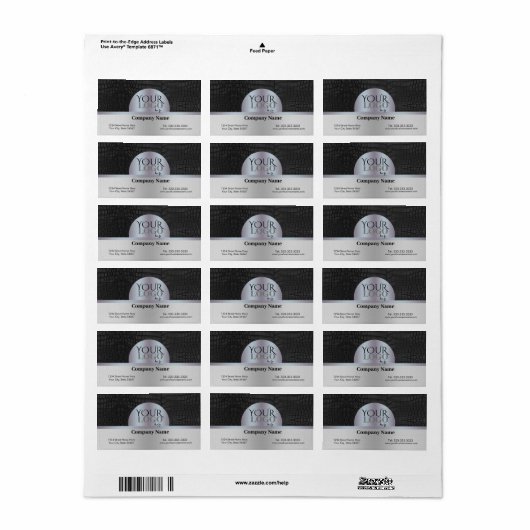 Benutzerdefiniertes Logo und Firmenname Imitate Bl Adressaufkleber (Vorne)