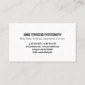 Benutzerdefiniertes Logo und Foto Baby Fotograf Visitenkarte (Rückseite)