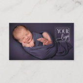 Benutzerdefiniertes Logo und Foto Baby Fotograf Visitenkarte (Vorderseite)