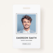 Benutzerdefiniertes Logo und Foto mit weißer Mitar Ausweis (Vorderseite)