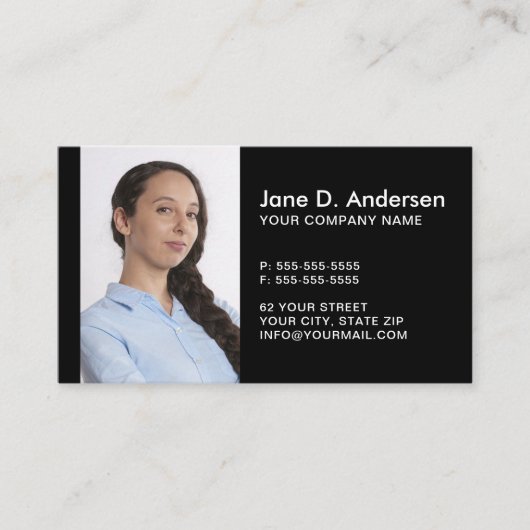 Benutzerdefiniertes Logo und Foto Modernes berufli Visitenkarte (Vorderseite)