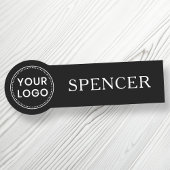 Benutzerdefiniertes Logo und Name des Geschäftsmit Namensschild