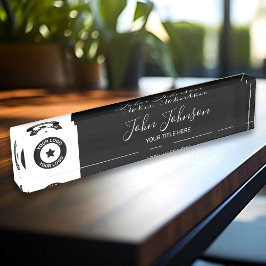 Benutzerdefiniertes Logo und Name Elegant Namensplakette