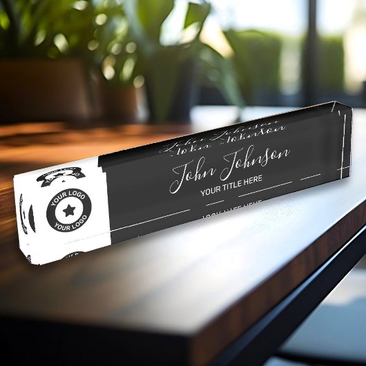 Benutzerdefiniertes Logo und Name Elegant Namensplakette