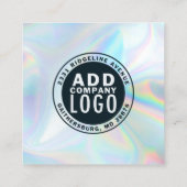 Benutzerdefiniertes Logo und QR-Code Beruflich Quadratische Visitenkarte (Rückseite)