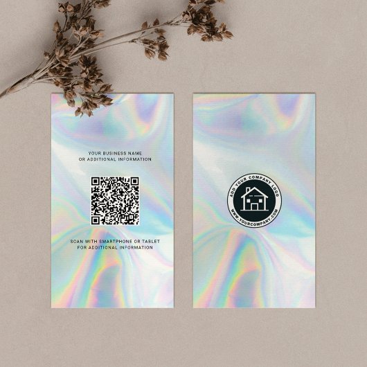Benutzerdefiniertes Logo und QR-Code DIY Holograph Visitenkarte