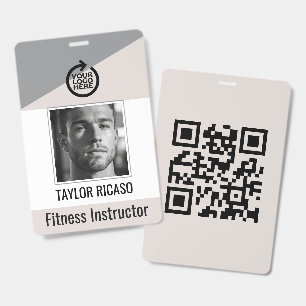 Benutzerdefiniertes Logo und QR-Code Geschäft pers Ausweis
