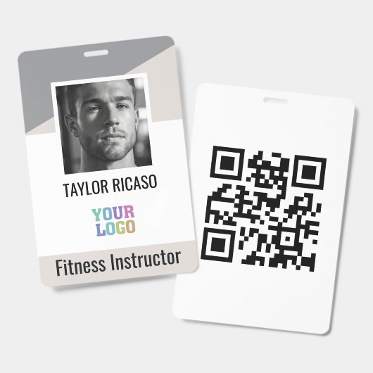 Benutzerdefiniertes Logo und QR-Code Geschäft Pers Ausweis (Vorder- & Rückseite)