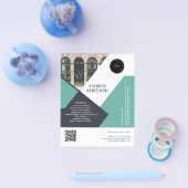 Benutzerdefiniertes Logo und QR-Code Modern Einfac Flyer (Einzeln)