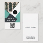 Benutzerdefiniertes Logo und QR-Code Modern Einfac Visitenkarte (Vorne/Hinten)