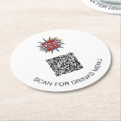 Benutzerdefiniertes Logo und QR-Code Papier Geträn Runder Pappuntersetzer (Angewinkelt)