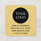 Benutzerdefiniertes Logo und QR-Code Quadratische Visitenkarte (Vorderseite)