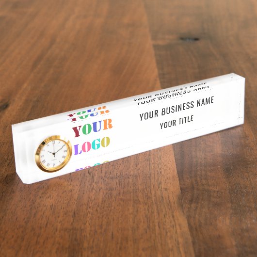 Benutzerdefiniertes Logo und Schreibtisch-Schreibt Namensplakette (Seite)