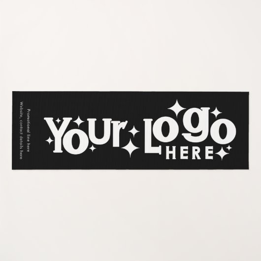 Benutzerdefiniertes Logo und Schwarz-weiße Textwer Yogamatte (Vorderseite (Horizontal))