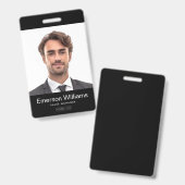 Benutzerdefiniertes Logo und schwarze Mitarbeitern Ausweis (Vorder- & Rückseite)