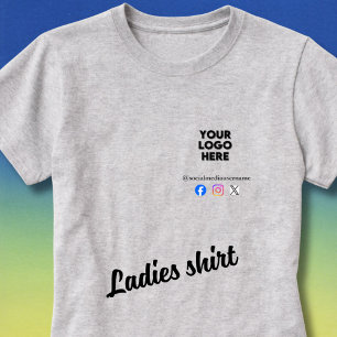 Benutzerdefiniertes Logo und Social Media Business T-Shirt