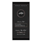 Benutzerdefiniertes Logo und soziale Symbole Rose Werbekarte (Hinten)