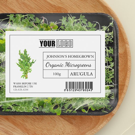 Benutzerdefiniertes Logo und Strichcode Arugula Mi Lebensmitteletikett
