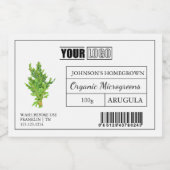 Benutzerdefiniertes Logo und Strichcode Arugula Mi Lebensmitteletikett (Einzelnes Label)