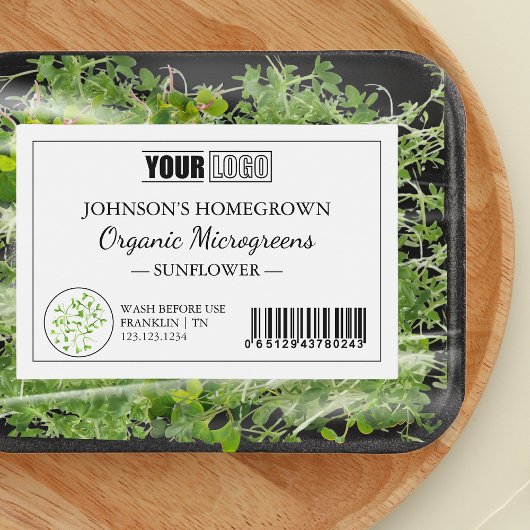 Benutzerdefiniertes Logo und Strichcode Frische Bi Lebensmitteletikett