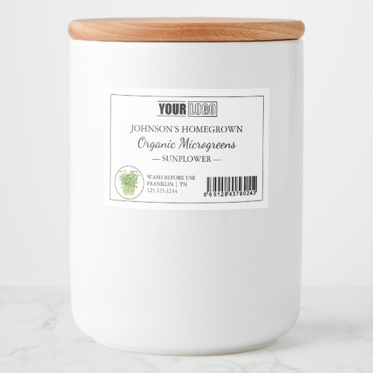 Benutzerdefiniertes Logo und Strichcode Frische Bi Lebensmitteletikett (Vorderseite)