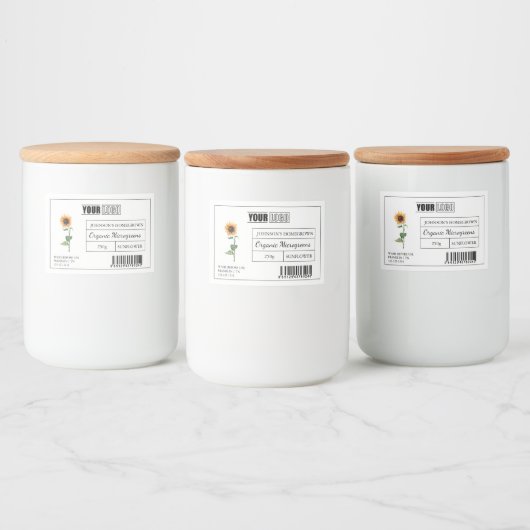 Benutzerdefiniertes Logo und Strichcode-Sonnenblum Lebensmitteletikett (Flaschen)