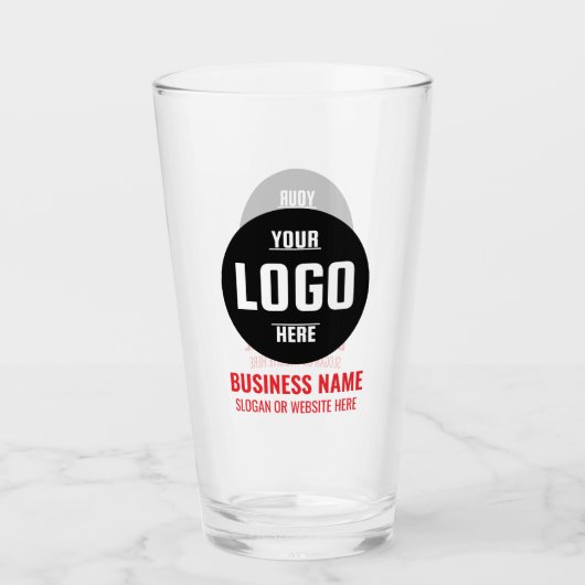 Benutzerdefiniertes Logo und Text 16oz Personalisi Glas (Vorderseite)