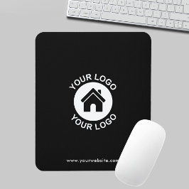 Benutzerdefiniertes Logo und Text Business Schwarz Mousepad