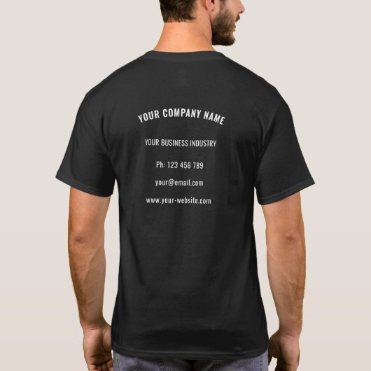 Benutzerdefiniertes Logo und Text für Ihren Busine T-Shirt (Rückseite)