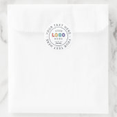 Benutzerdefiniertes Logo und Text Geschäft Runder Aufkleber (Tasche)