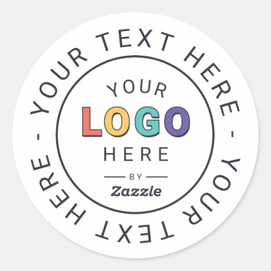 Benutzerdefiniertes Logo und Text Geschäft Runder Aufkleber (Vorderseite)