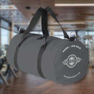 Benutzerdefiniertes Logo und Text Grau Gym Duffle Bag