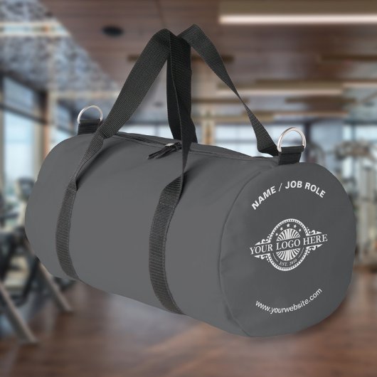 Benutzerdefiniertes Logo und Text Grau Gym Duffle Bag